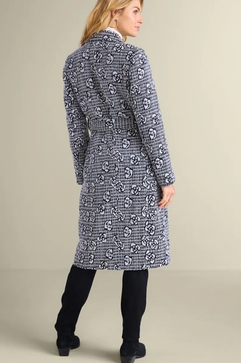 Sale Soft Surroundings Rami Jacquard Coat Black/White