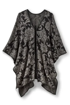 Online Soft Surroundings Rian Jacquard Ruana NeutralFloral