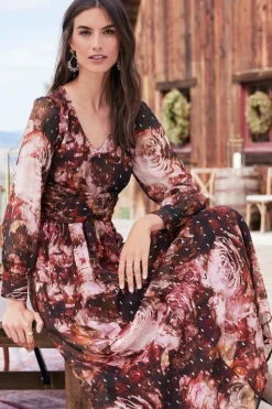Clearance Soft Surroundings Rina Silk Dress MultiFloral