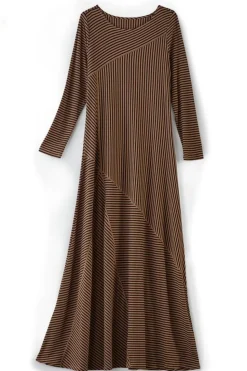 New Soft Surroundings Ryley Dress Brown/BlackStripe