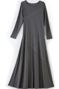 New Soft Surroundings Ryley Dress Brown/BlackStripe