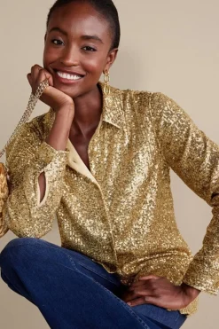 Hot Soft Surroundings Sancerre Sequin Shirt