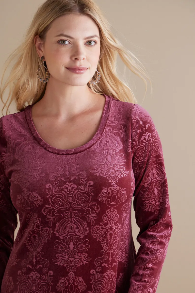 Online Soft Surroundings Santiago Embossed Velvet Dress