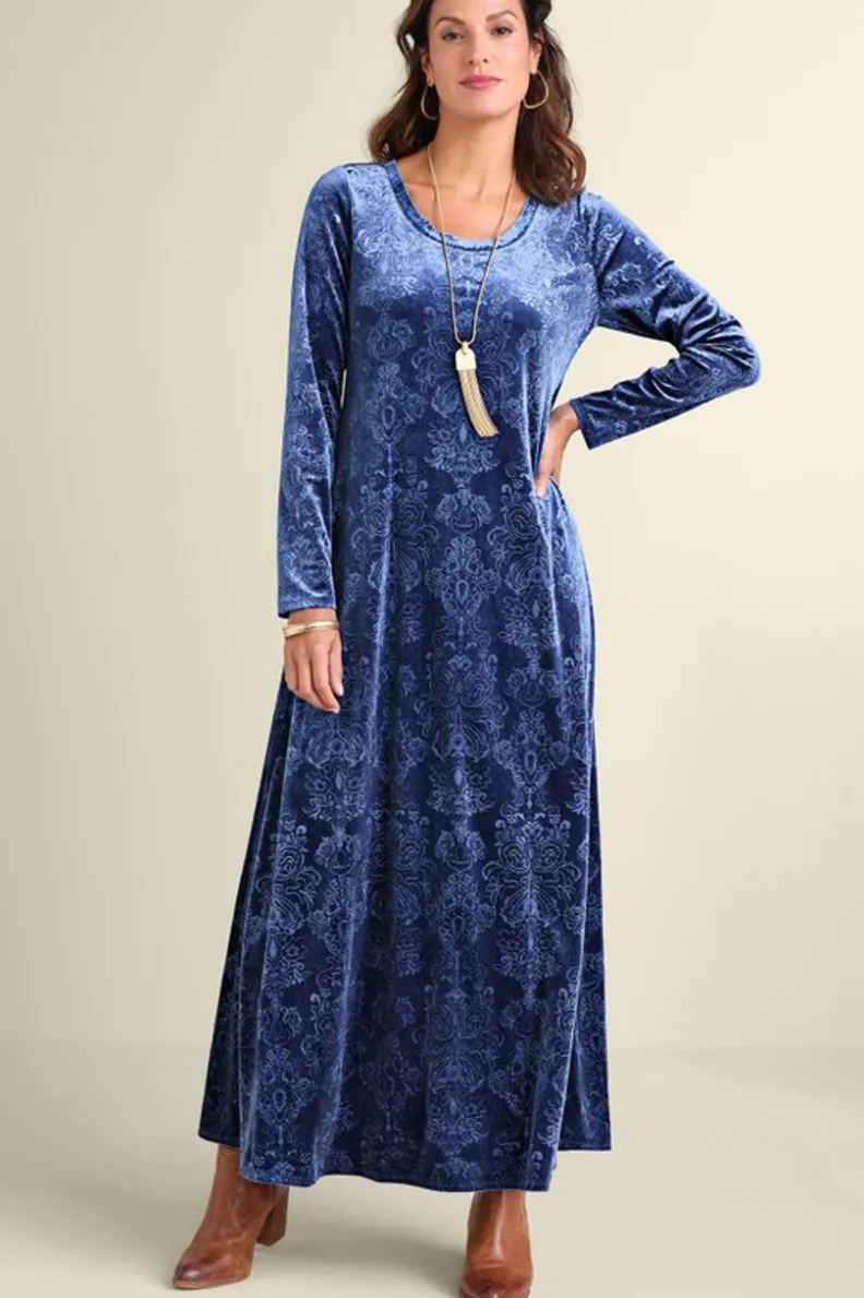 Online Soft Surroundings Santiago Embossed Velvet Dress