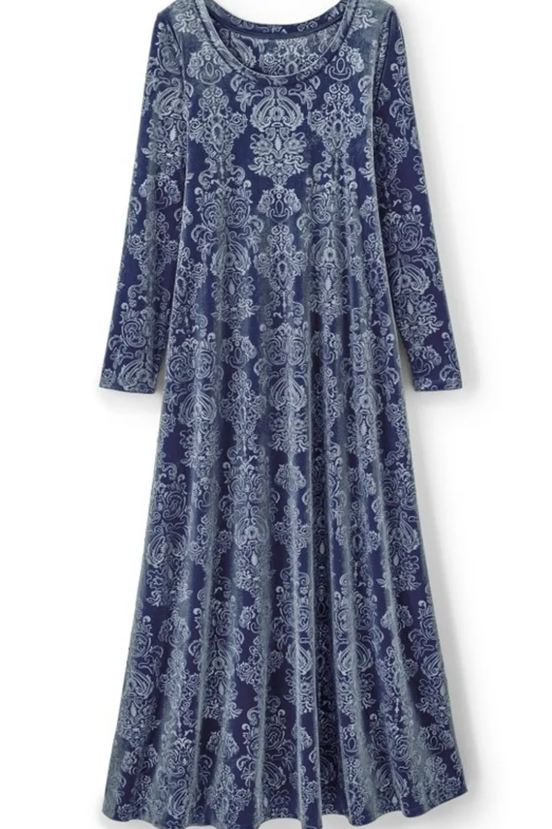 Online Soft Surroundings Santiago Embossed Velvet Dress