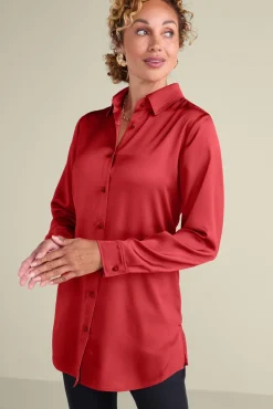 Best Soft Surroundings Satin Boyfriend Shirt