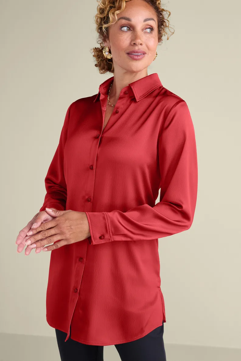 Best Soft Surroundings Satin Boyfriend Shirt