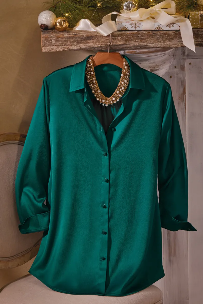 Best Soft Surroundings Satin Boyfriend Shirt