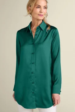 Best Soft Surroundings Satin Boyfriend Shirt