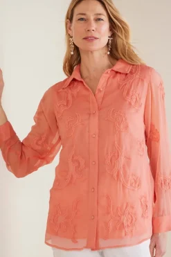 Online Soft Surroundings Savannah Embellished Tunic BurntCoral