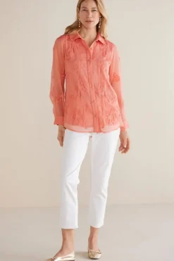 Online Soft Surroundings Savannah Embellished Tunic BurntCoral