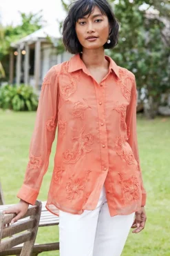 Online Soft Surroundings Savannah Embellished Tunic BurntCoral