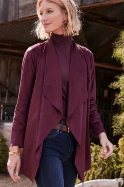 Sale Soft Surroundings Shape Drape Faux Suede Jacket