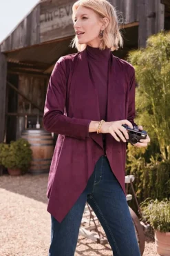 Sale Soft Surroundings Shape Drape Faux Suede Jacket