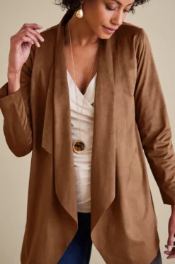 Sale Soft Surroundings Shape Drape Faux Suede Jacket