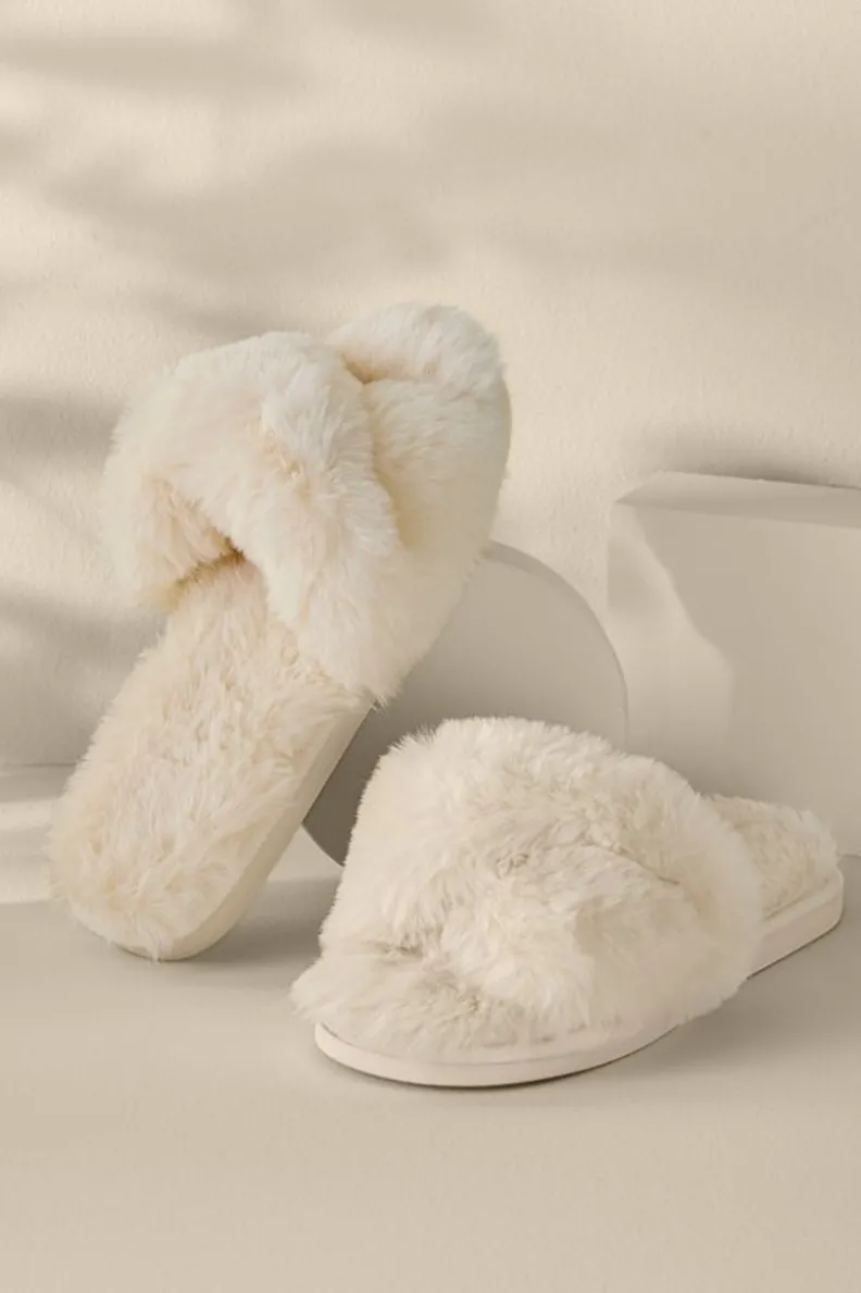 Fashion Soft Surroundings Shiraleah Stowe Slippers Ivory