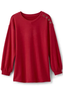 Outlet Soft Surroundings Siesta Soft Button Shoulder Tunic LipstickHeather