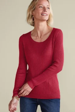 Sale Soft Surroundings Soft Essential Ribbed Pullover Sweater