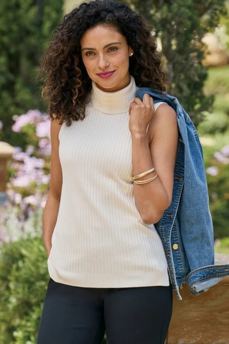 Outlet Soft Surroundings Soft Essential Ribbed Turtleneck Tank