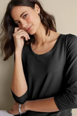 Hot Soft Surroundings Soft Essential Supima 3/4 Sleeve Tee