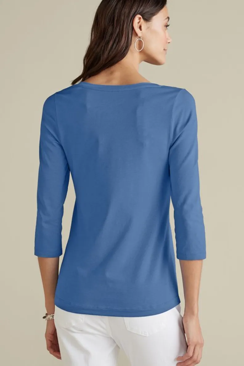 Outlet Soft Surroundings Soft Essential Supima 3/4 Sleeve Tee I