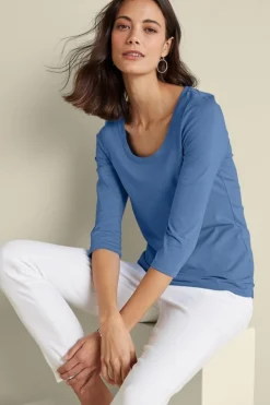 Outlet Soft Surroundings Soft Essential Supima 3/4 Sleeve Tee I