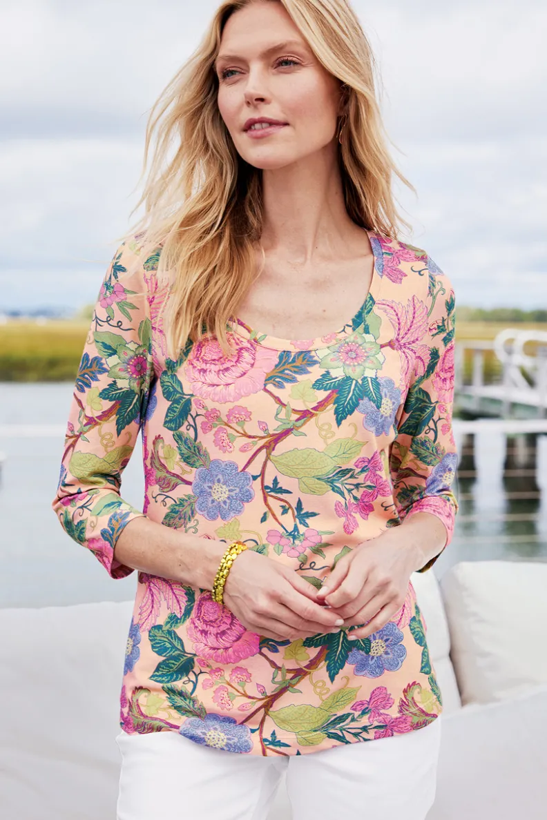 Outlet Soft Surroundings Soft Essential Supima 3/4 Sleeve Tee I