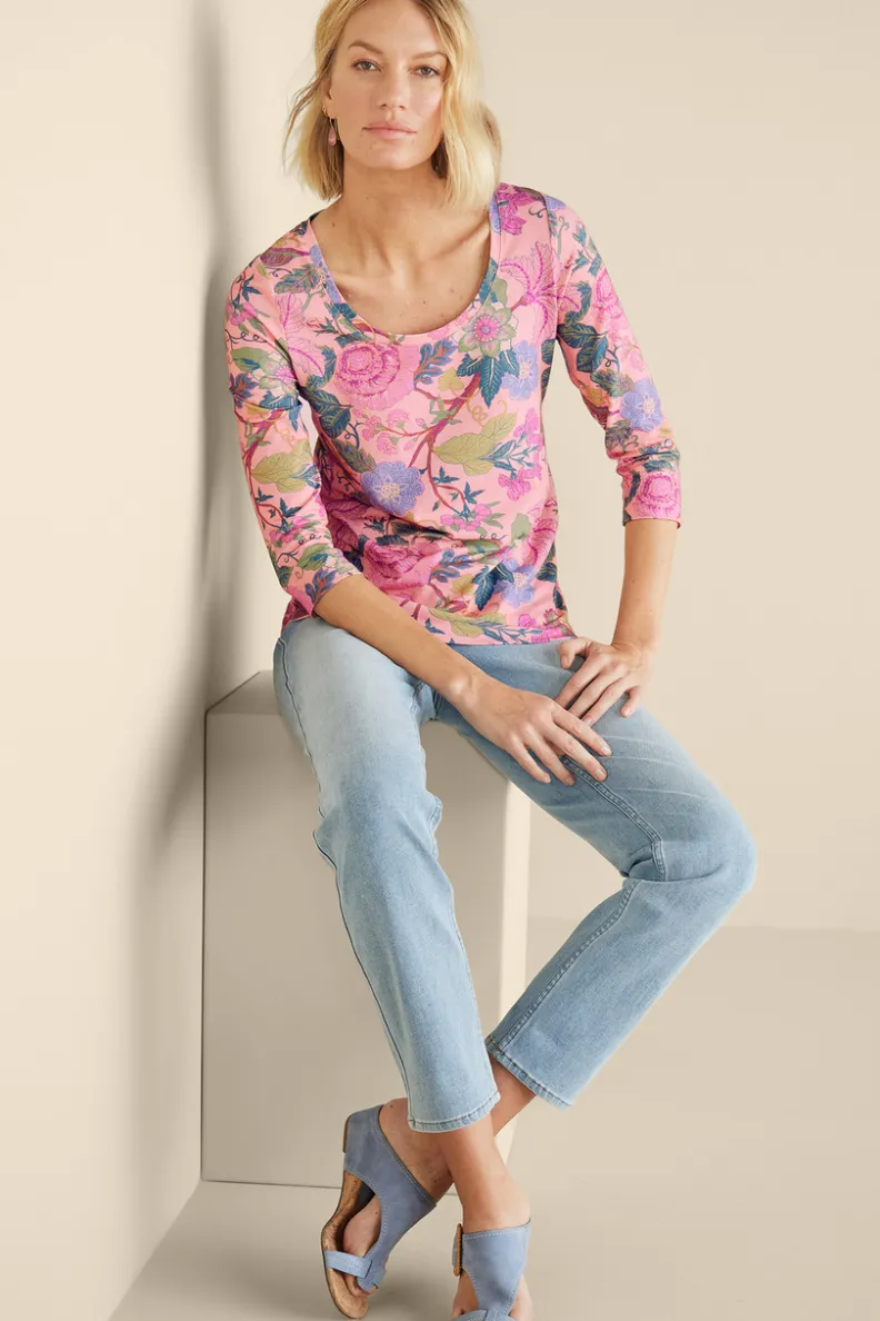 Outlet Soft Surroundings Soft Essential Supima 3/4 Sleeve Tee I