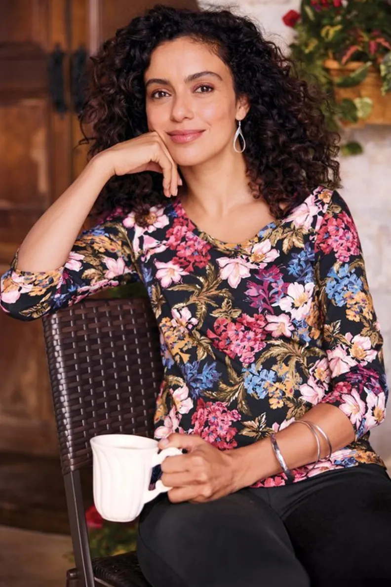 Outlet Soft Surroundings Soft Essential Supima 3/4 Sleeve Tee I