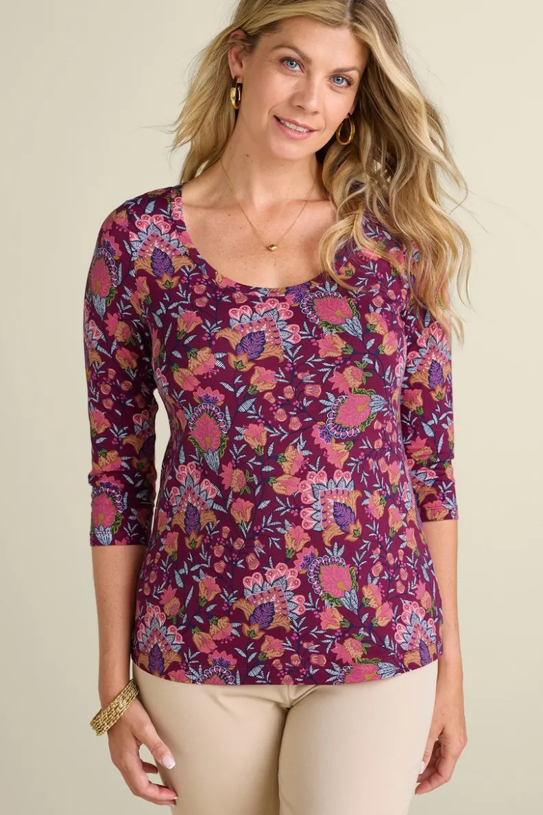 Outlet Soft Surroundings Soft Essential Supima 3/4 Sleeve Tee I