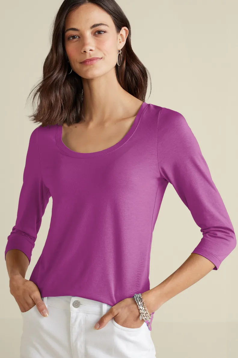 Outlet Soft Surroundings Soft Essential Supima 3/4 Sleeve Tee I