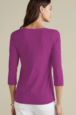 Outlet Soft Surroundings Soft Essential Supima 3/4 Sleeve Tee I