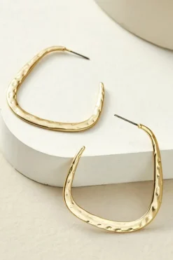 Best Soft Surroundings Soreli Hammered Hoop Earrings Gold