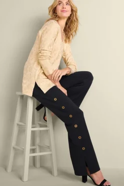 Best Soft Surroundings Sorrento French Terry Wide Leg Pants Black