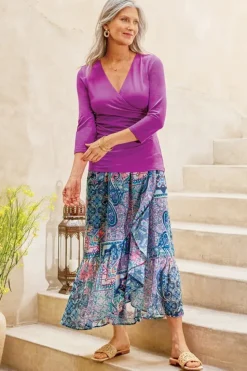 New Soft Surroundings Sumarti Midi Skirt SafiTapestry