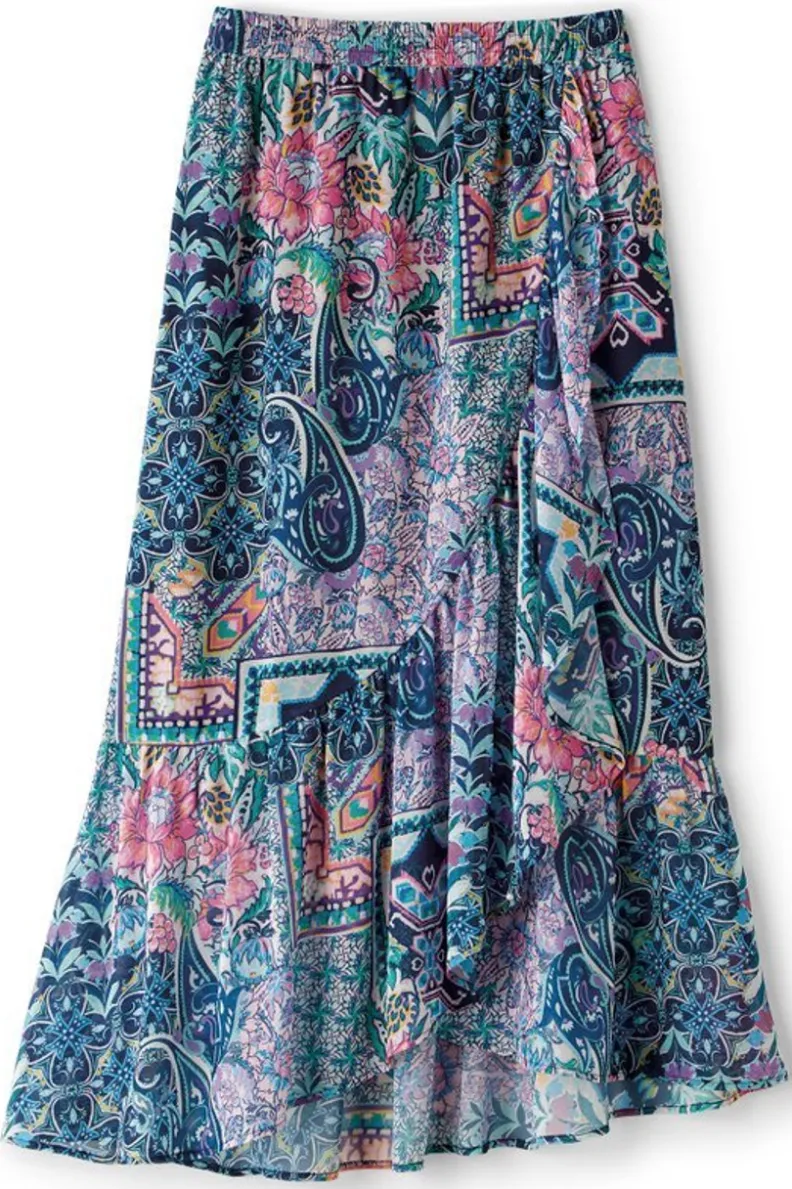 New Soft Surroundings Sumarti Midi Skirt SafiTapestry