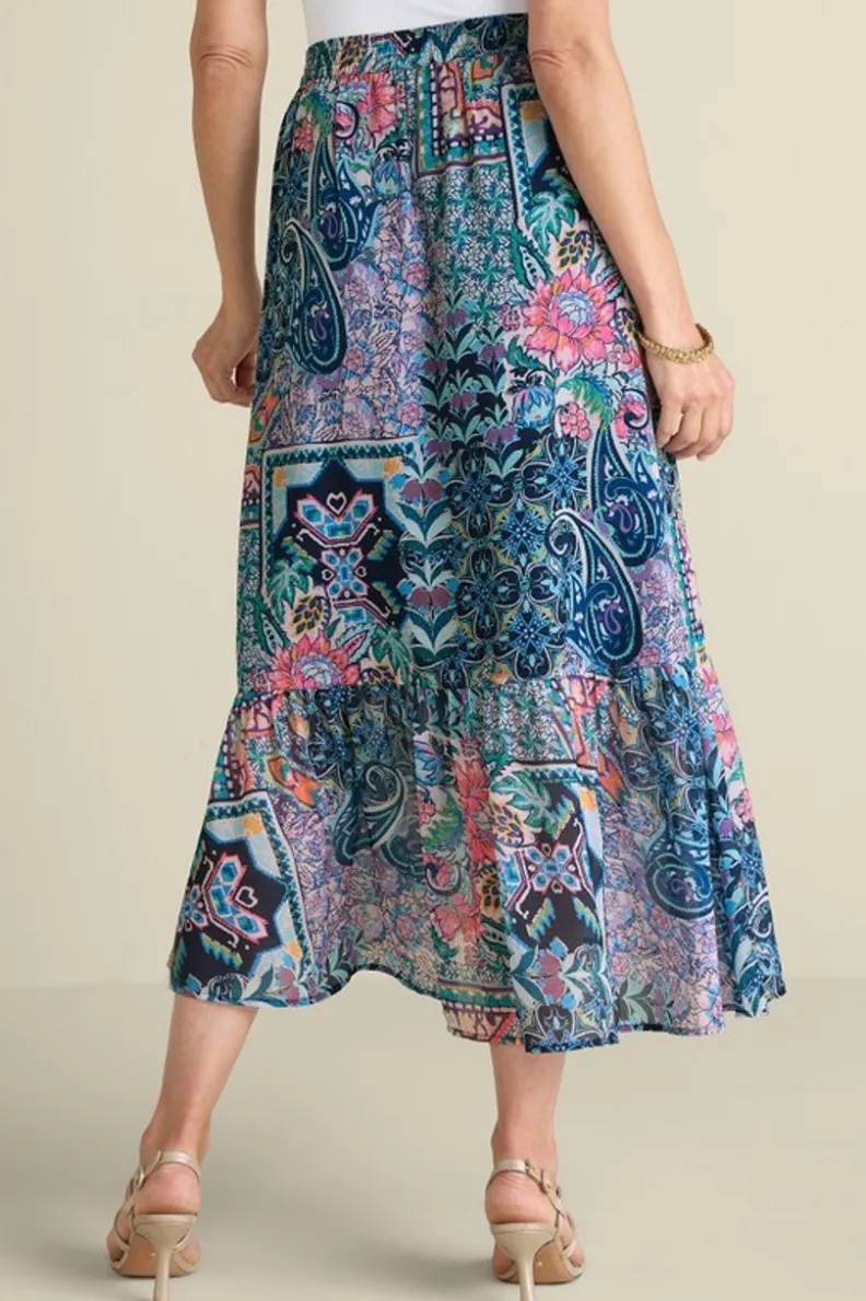 New Soft Surroundings Sumarti Midi Skirt SafiTapestry