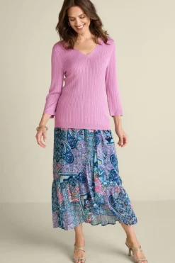 New Soft Surroundings Sumarti Midi Skirt SafiTapestry