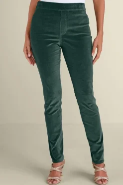 Hot Soft Surroundings Sutton Velveteen Pull-On Slim Leg Pants
