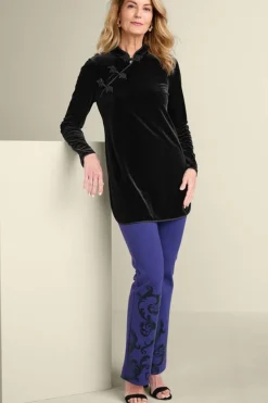 Outlet Soft Surroundings Tai Velvet Tunic Black