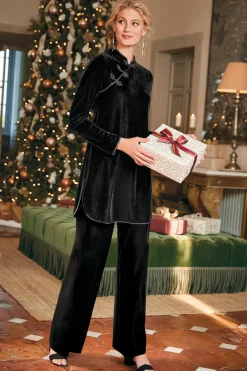 Outlet Soft Surroundings Tai Velvet Tunic Black