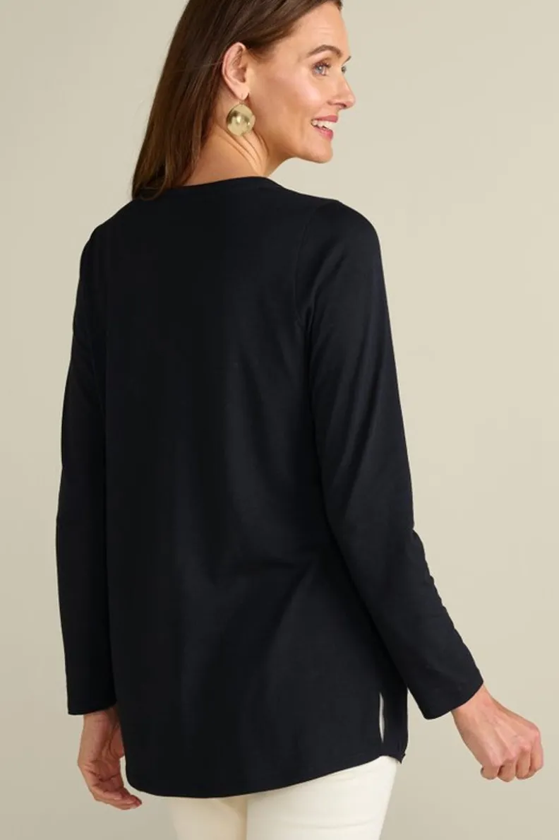 Sale Soft Surroundings Talulla Embroidered Tunic BlackBeauty