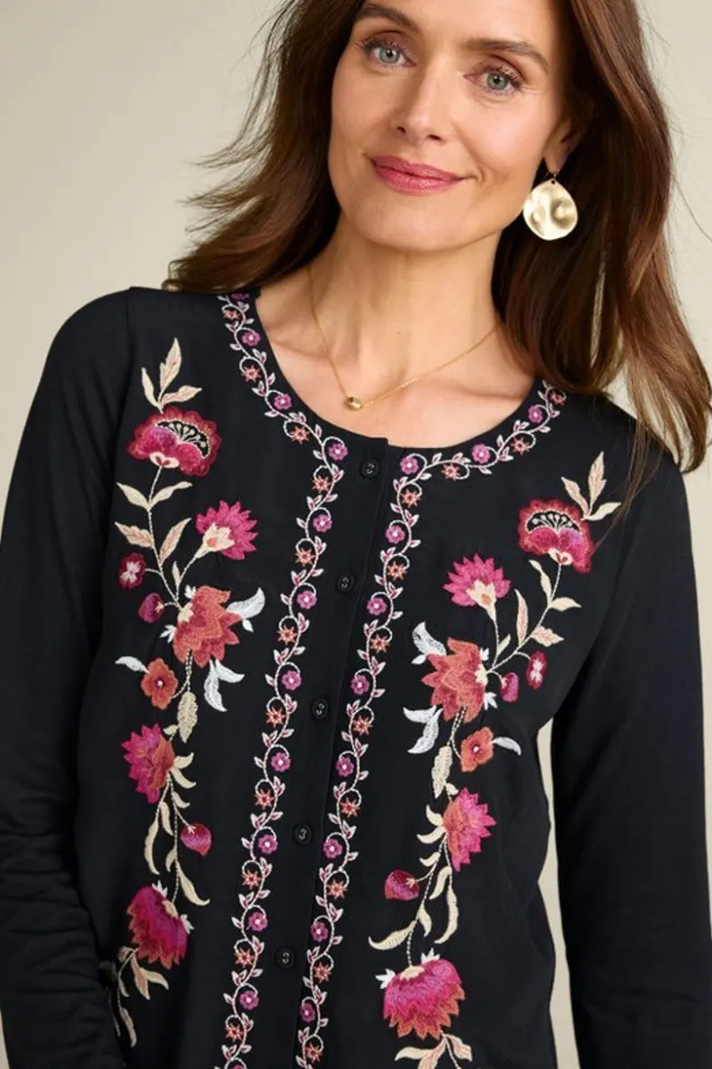 Sale Soft Surroundings Talulla Embroidered Tunic BlackBeauty