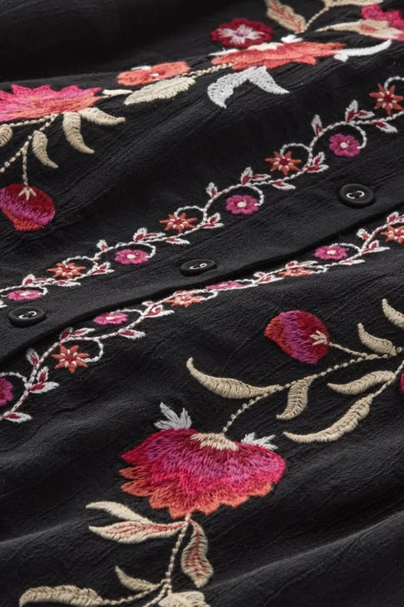 Sale Soft Surroundings Talulla Embroidered Tunic BlackBeauty