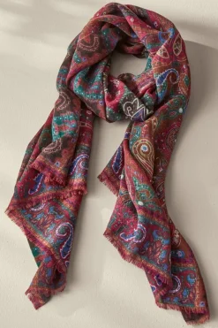 New Soft Surroundings Tamara Paisley Scarf Multi