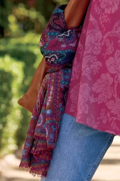 New Soft Surroundings Tamara Paisley Scarf Multi