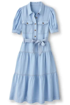 Fashion Soft Surroundings Tenley Midi Dress LightDenim