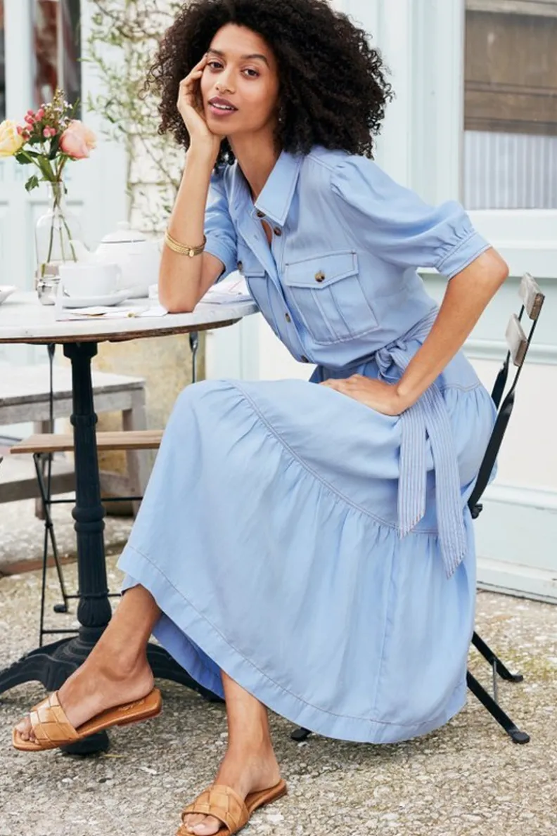 Fashion Soft Surroundings Tenley Midi Dress LightDenim