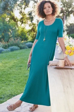 Online Soft Surroundings Textured Short Sleeve Santiago Dress