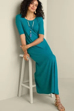 Online Soft Surroundings Textured Short Sleeve Santiago Dress